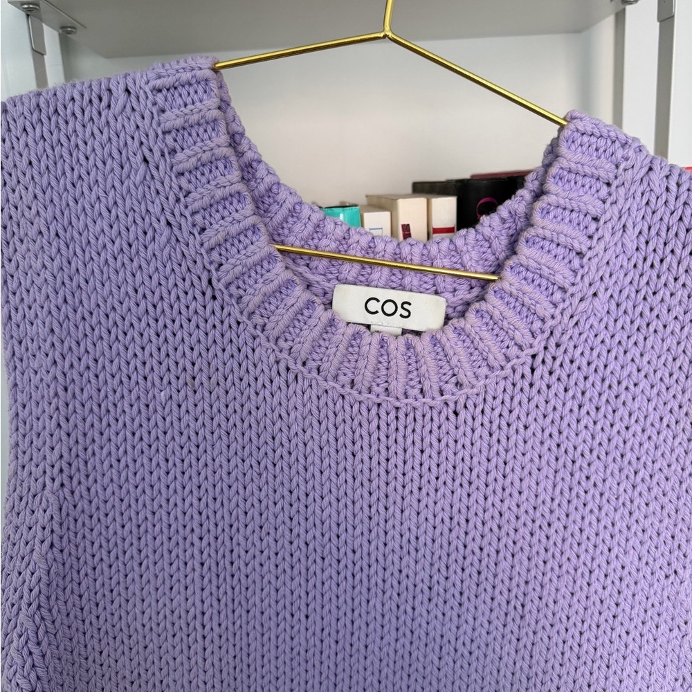 COS Lavender Cableknit Sweater Vest - Picture 4 of 5